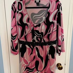 Pink baby doll top with beaded midsection